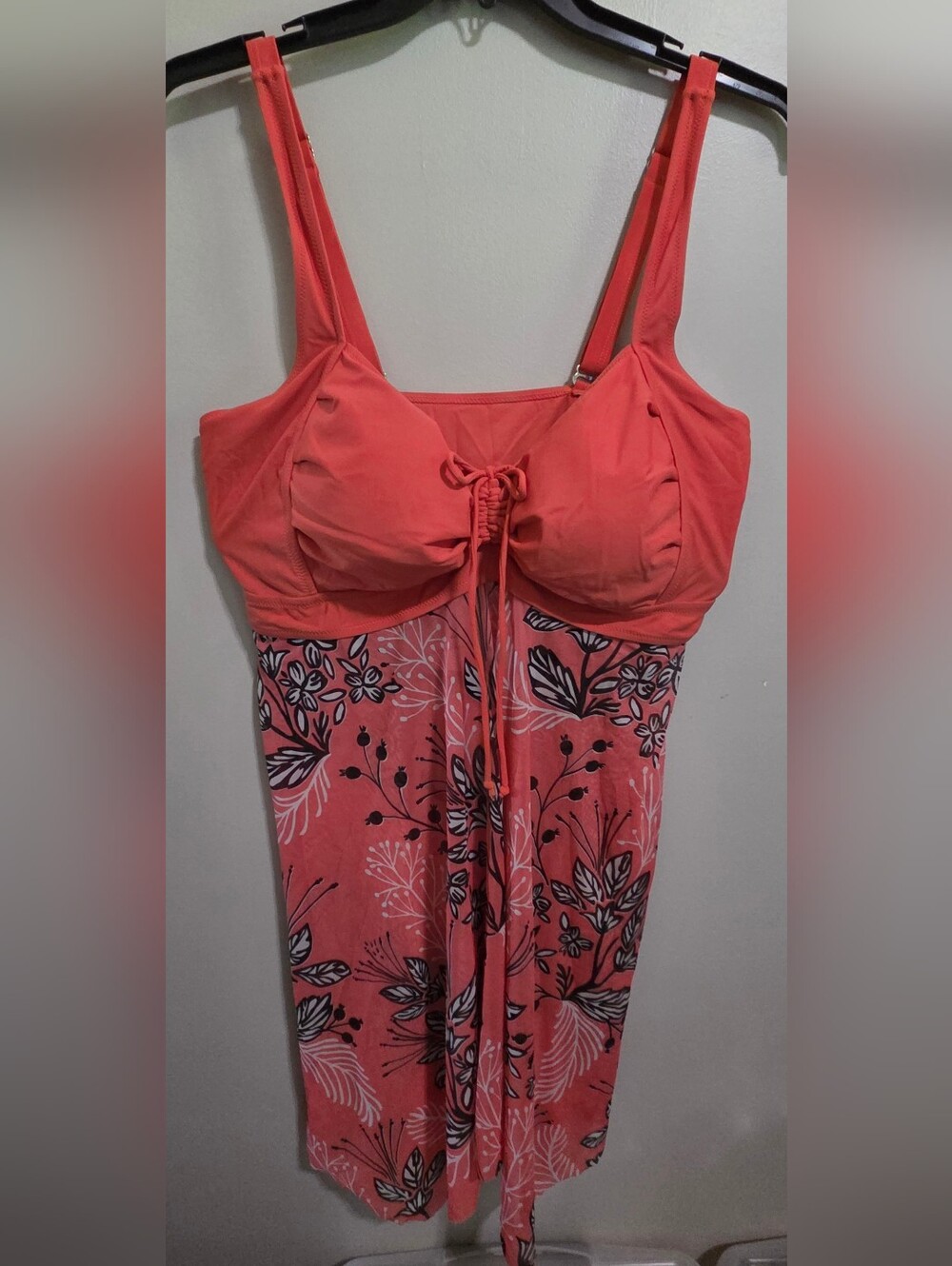 Daci Coral-Orange Swim Dress with Boy Shorts